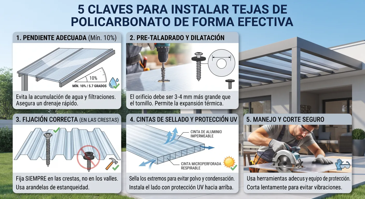 5 Claves para Instalar Tejas de Policarbonato de Forma Efectiva